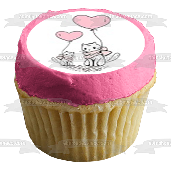 Happy Valentine's Day Assorted Cute Critters Hearts Edible Cupcake Topper Images ABPID50845