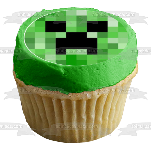 Minecraft Creeper Face Steve Face Tnt Block Edible Cupcake Topper Images ABPID51341