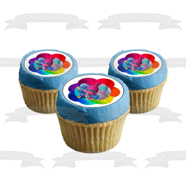 Trolls World Tour Queen Poppy Biggie Edible Cupcake Topper Images ABPID51350