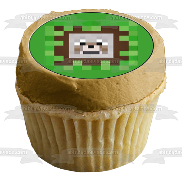 Minecraft Assorted Faces Steve Creeper Ghast Pig Cow Sheep Mooshroom Enderman Edible Cupcake Topper Images ABPID51391