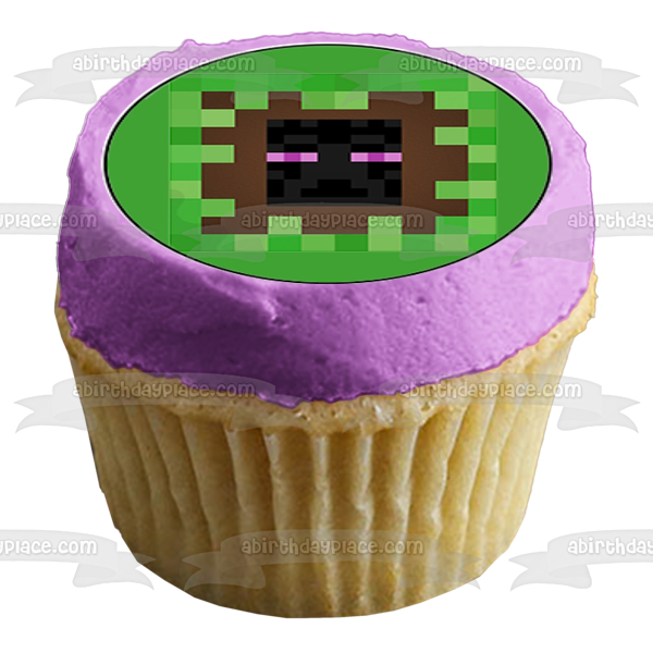 Minecraft Caras Surtidas Steve Creeper Ghast Cerdo Vaca Oveja Mooshroom Enderman Edible Cupcake Topper Imágenes ABPID51391 