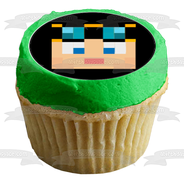 Minecraft Assorted Faces Steve Enderman Jane Pig Tnt Skeleton Duck Edible Cupcake Topper Images ABPID51392