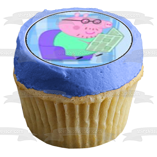 Peppa Pig George Mr. Dinosaur Daddy Pig and Mummy Pig Edible Cupcake Topper Images ABPID06180