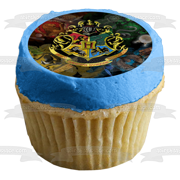 Harry Potter Hogwarts School of Wizarding Houses Edible Cake Topper Image ABPID04311