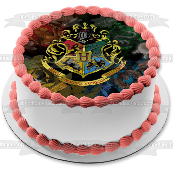 Harry Potter Hogwarts School of Wizarding Houses Edible Cake Topper Image ABPID04311