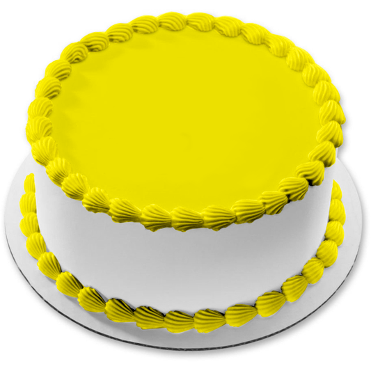 Imagen comestible para decoración de tarta con fondo sólido de color amarillo ABPID04329 