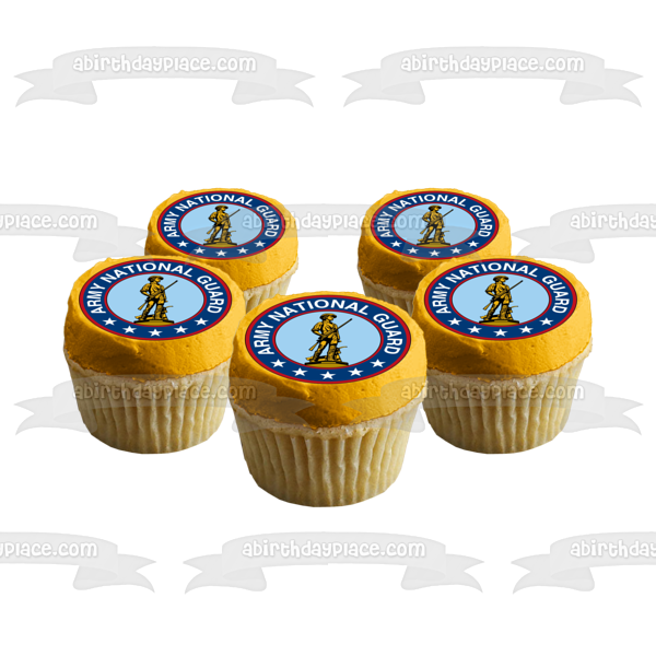 Imagen comestible para tarta con sello de la Guardia Nacional del Ejército de los Estados Unidos ABPID06259 