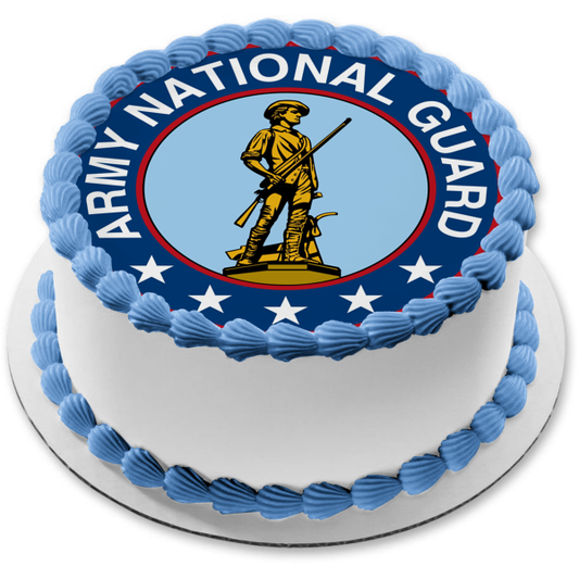 Imagen comestible para tarta con sello de la Guardia Nacional del Ejército de los Estados Unidos ABPID06259 