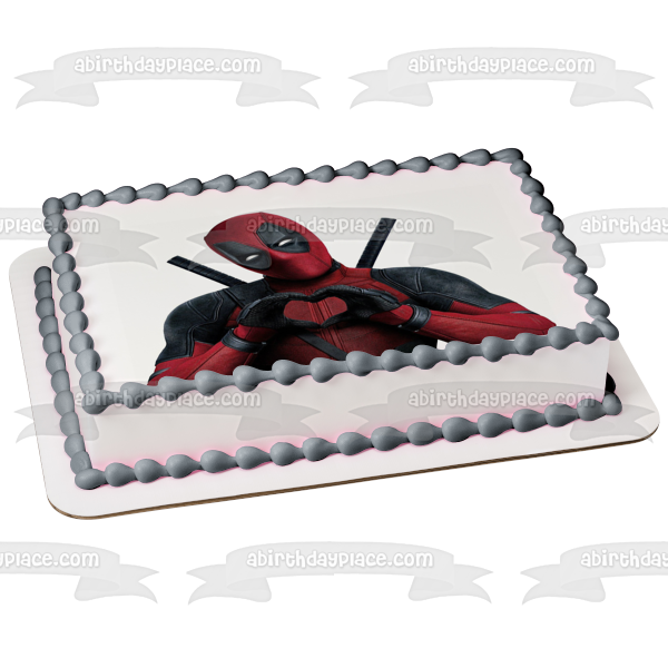 Imagen comestible para decoración de tarta con manos de corazón de Deadpool ABPID06262 