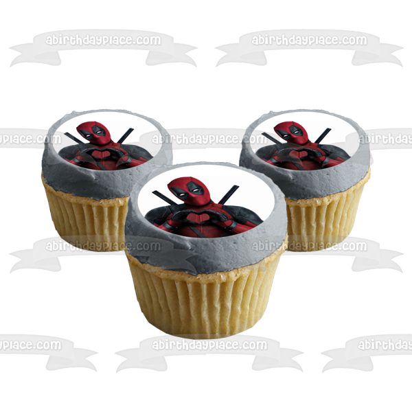 Imagen comestible para decoración de tarta con manos de corazón de Deadpool ABPID06262 