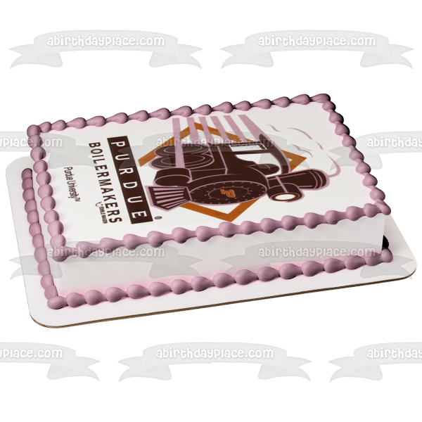 Purdue Boiler Makers Old Train Logo Edible Cake Topper Image ABPID06263