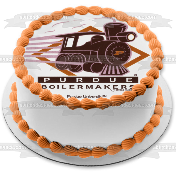 Purdue Boiler Makers Old Train Logo Edible Cake Topper Image ABPID06263