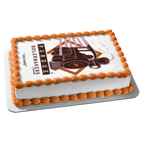 Purdue Boiler Makers Old Train Logo Edible Cake Topper Image ABPID06263