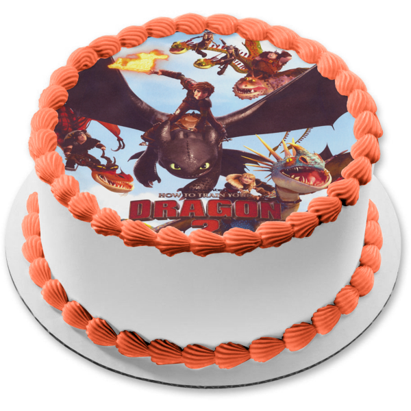 How to Train Your Dragon 2 Astrid Hiccup and Toothless Edible Cake Topper Image ABPID04356