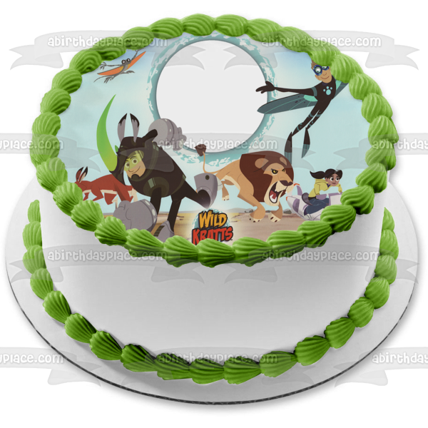 Wild Kratts Chris Kratt Martin Kratt y vida silvestre marco de imagen comestible para decoración de tarta ABPID06285 