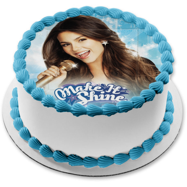 Victorious Make It Shine Girl Singing Edible Cake Topper Image ABPID04496