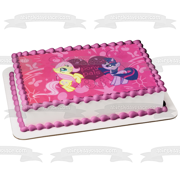 My Little Pony Equestria Girls Fluttershy and Twilight Sparkle Edible Cake Topper Image ABPID06409