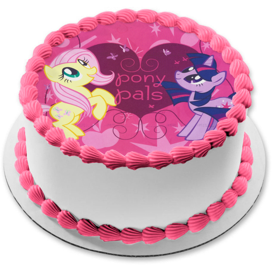 My Little Pony Equestria Girls Fluttershy and Twilight Sparkle Edible Cake Topper Image ABPID06409