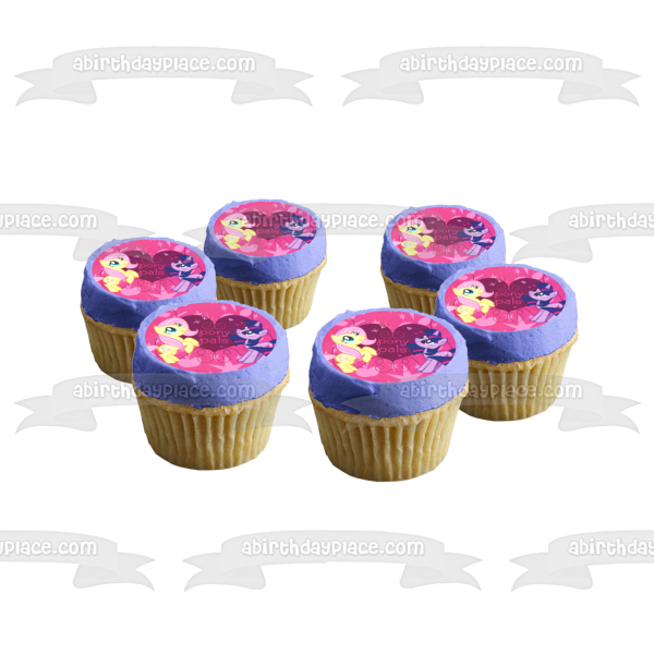 My Little Pony Equestria Girls Fluttershy and Twilight Sparkle Edible Cake Topper Image ABPID06409