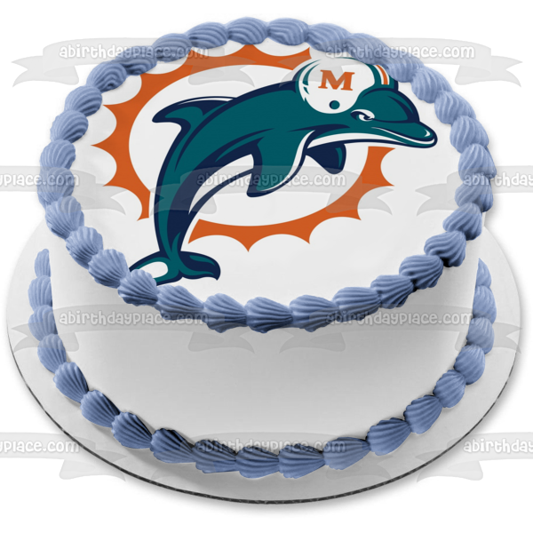 Miami Dolphins Professional American Football Team Edible Cake Topper Image ABPID04533