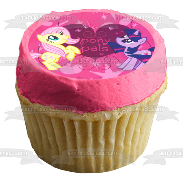 My Little Pony Equestria Girls Fluttershy and Twilight Sparkle Edible Cake Topper Image ABPID06409