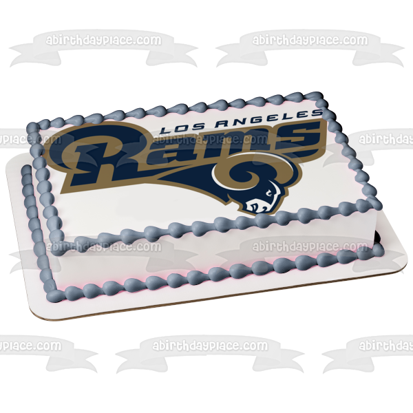 Imagen comestible para tarta comestible con logotipo de Los Angeles Rams de la NFL, fútbol americano profesional, ABPID06429 