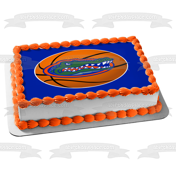 University of Florida Florida Gators Basketball Logo Edible Cake Topper Image ABPID06434