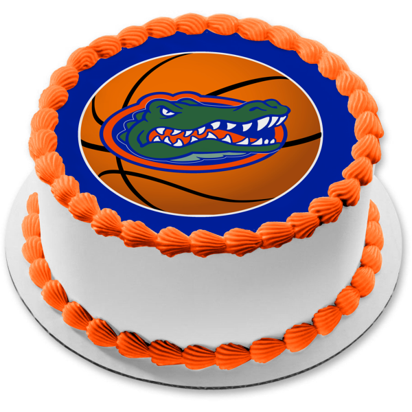 Imagen comestible para tarta con logotipo de baloncesto de la Universidad de Florida Florida Gators ABPID06434 