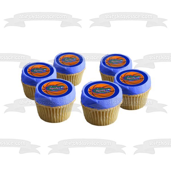 Imagen comestible para tarta con logotipo de baloncesto de la Universidad de Florida Florida Gators ABPID06434 