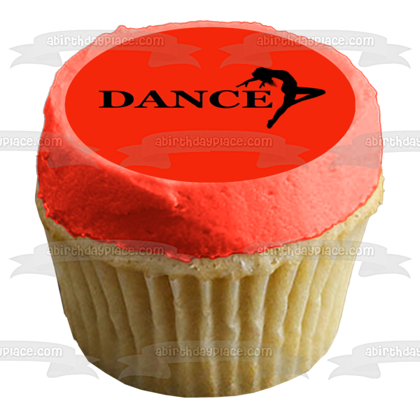 Imagen negra de bailarina con fondo naranja Imagen comestible para decoración de tarta ABPID06448 