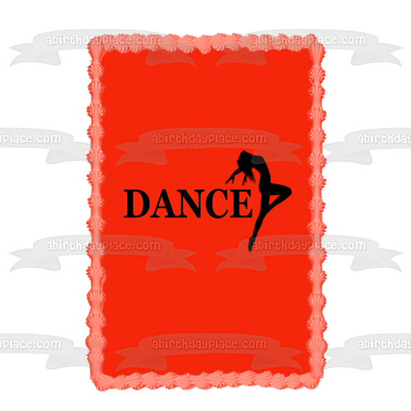 Imagen negra de bailarina con fondo naranja Imagen comestible para decoración de tarta ABPID06448 