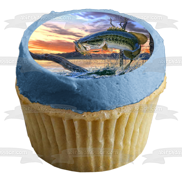 30x Fish Fishing Cupcake Toppers Edible Wafer Paper Fairy Cake Toppers 