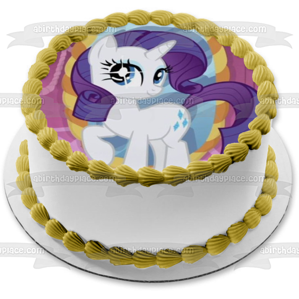 My Little Pony Rarity Mirror Edible Cake Topper Image ABPID04581