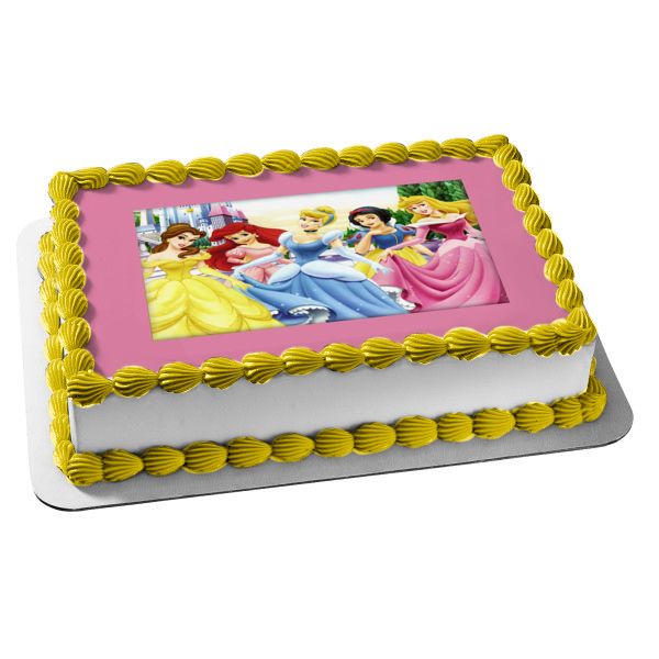 Belle Ariel Cinderella Snow White Aurora Edible Cake Topper Image ABPID06478