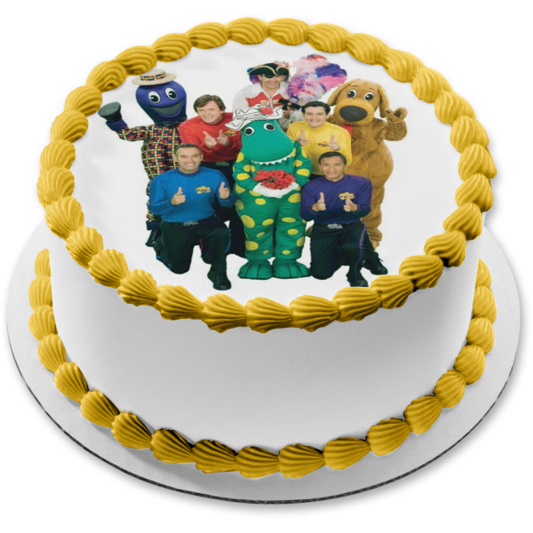 The Wiggles Greg Anthony Murray Jeff Dorothy the Dinosaur and Captain Featherswood Edible Cake Topper Image ABPID06482