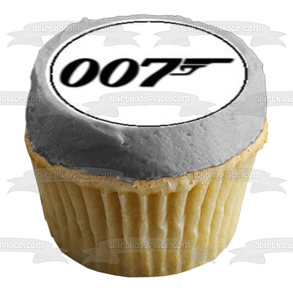 James Bond 007 Gun and Logo Edible Cupcake Topper Images ABPID04684