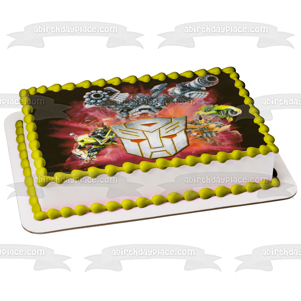 Transformers Autobots Optimus Prime Bumblebee Brawn and Blaster Edible Cake Topper Image ABPID06512