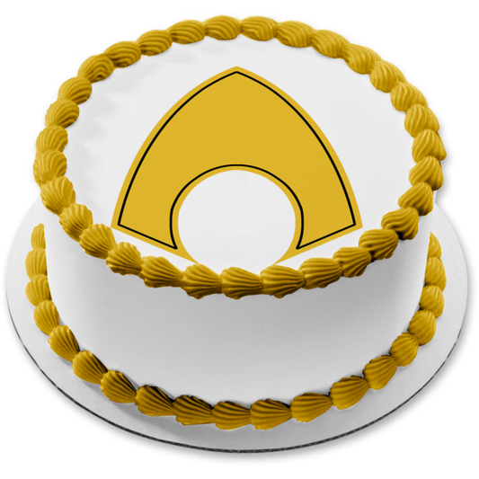 Aquaman Logo Edible Cake Topper Image ABPID04726