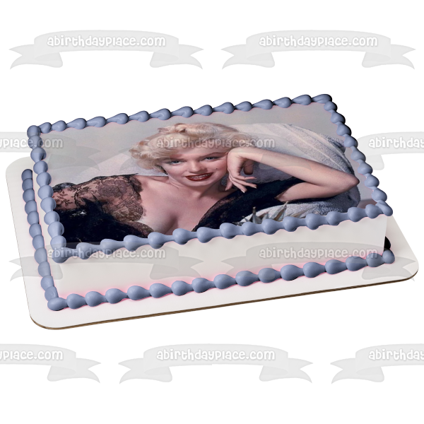 Adorno comestible para tarta con vestido negro de Marilyn Monroe, imagen ABPID06555 