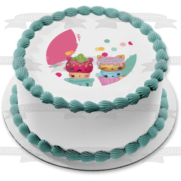 Num Noms 2 Nana Berry Cory Custard Sadie Seeds Blue and Razz Gloss Up Edible Cake Topper Image ABPID06559