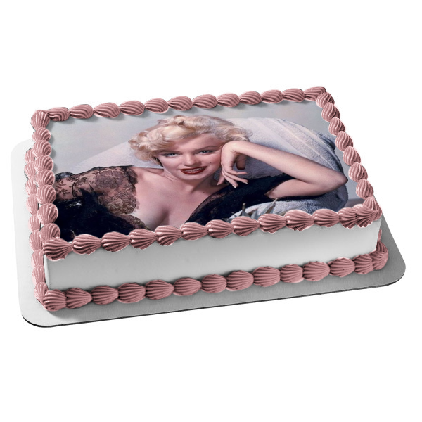 Adorno comestible para tarta con vestido negro de Marilyn Monroe, imagen ABPID06555 