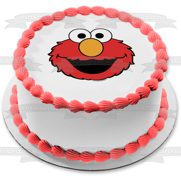 Adorno comestible para tarta con cara de Elmo de Barrio Sésamo, imagen ABPID53712 