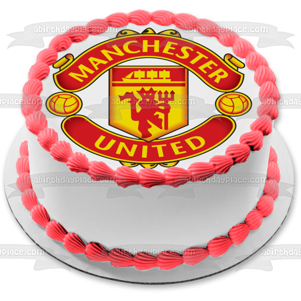 Imagen comestible para tarta con logotipo de fútbol profesional del Manchester United Football Club ABPID04817 