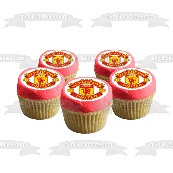 Imagen comestible para tarta con logotipo de fútbol profesional del Manchester United Football Club ABPID04817 