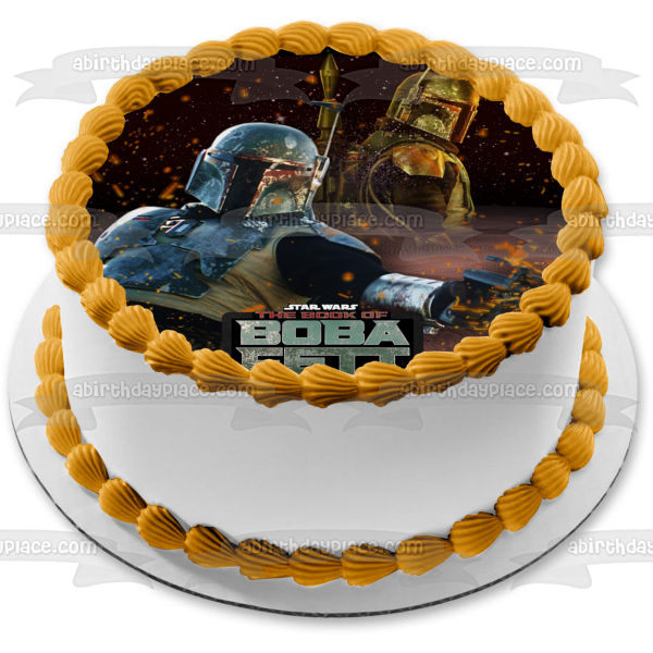 El libro de Boba Fett Star Wars Mandalorian Bounty Hunter decoración comestible para tarta imagen ABPID53704 