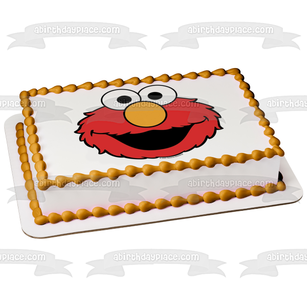 Adorno comestible para tarta con cara de Elmo de Barrio Sésamo, imagen ABPID53712 