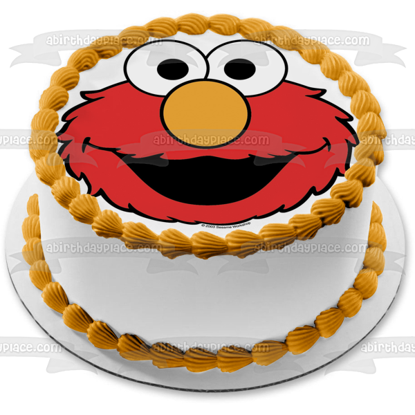 Adorno comestible para tarta con cara de Elmo de Barrio Sésamo, imagen ABPID53712 