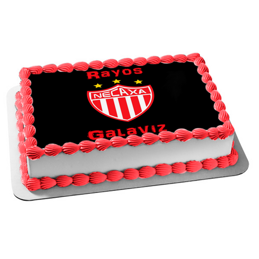 Club Necaxa Logo Soccer Football and Rayos Galaviz Edible Cake Topper Image ABPID06605