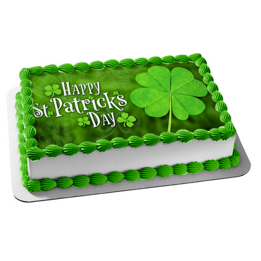 Decoración comestible para tarta con tréboles de 4 hojas del día de San Patricio, imagen ABPID53723 