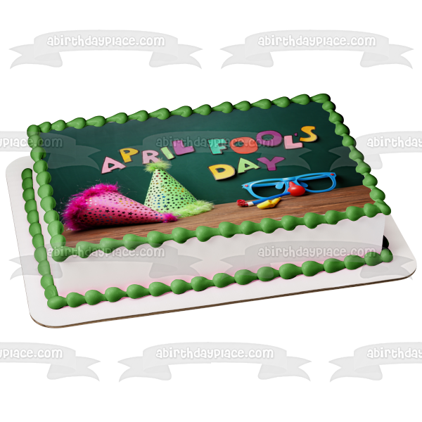 April Fool's Day Party Hats Edible Cake Topper Image ABPID53736